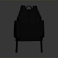 Durable Black Backpack With Double Straps Zipper Pockets And Practical Design For Daily Necessities 3d model