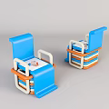 Blue Leisure Chairs With Modern Design Orange White Stripes And Armrests