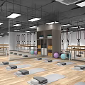 Modern Gym With Fitness Equipment And Industrial Interior