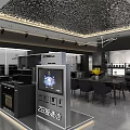 ZB Smart Spray Clean Kitchen Appliances Showroom With Modern Display And Cabinets