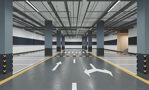 underground parking garage 3d model