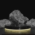Large Transparent Ice Cubes With Black Circular LED Light Base For Home Decor 3d model