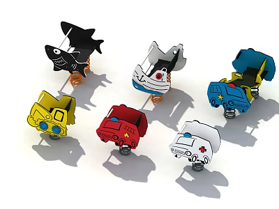 Colorful Building Blocks Featuring Various Creative Models Like Vehicles And Animals For Kids Play 3d model