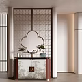 Entrance New Chinese-style Screen Partition Corridor 3d model