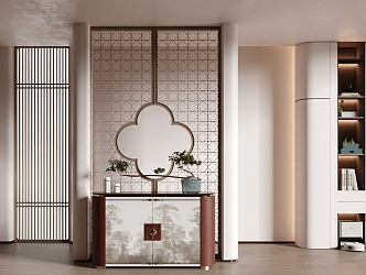 Entrance New Chinese-style Screen Partition Corridor 3d model