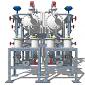 Industrial Equipment With Storage Tank Piping System Valves And Gauges