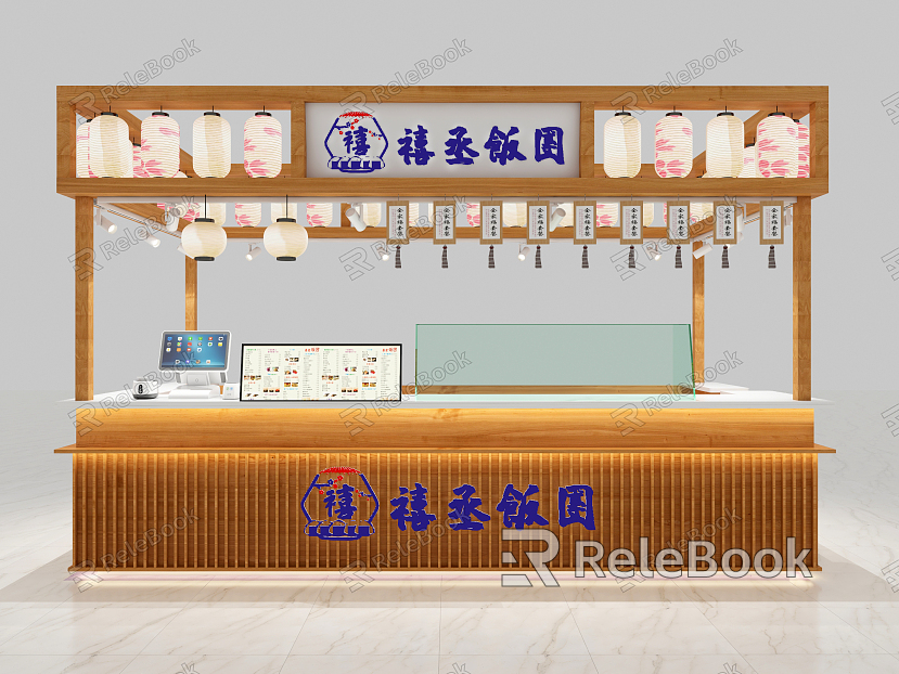 Japanese style rice ball shop model