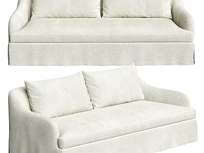 Light Colored Fabric Two Seater Sofa With Soft Cushions And Modern Design 3d model
