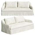 Light Colored Fabric Two Seater Sofa With Soft Cushions And Modern Design 3d model