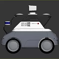 Modern U2 Robot Vehicle Featuring Metallic Body Four Wheels And Camera On Top