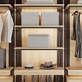 Modern Wardrobe Interior Design With Hanging Clothes Bags Shoes Drawers And Shelves