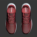 Red Casual Sporty Sneakers With Black Stripes And White Sole Design