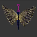 Artistic Blue Butterfly Shaped Decorative Ornament Set with Intricate Wing Details for Home Decoration