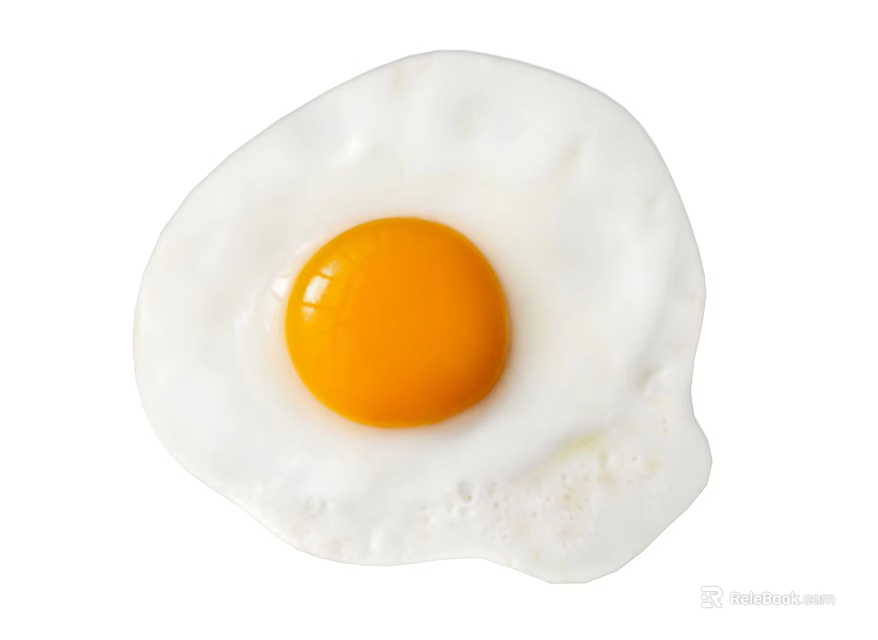 Fresh Hen Egg Fried with Golden Runny Yolk and Tender White Surface 3d model 