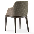 Elegant Modern Dining Chair With Upholstered Seat Woven Backrest And Solid Wooden Legs