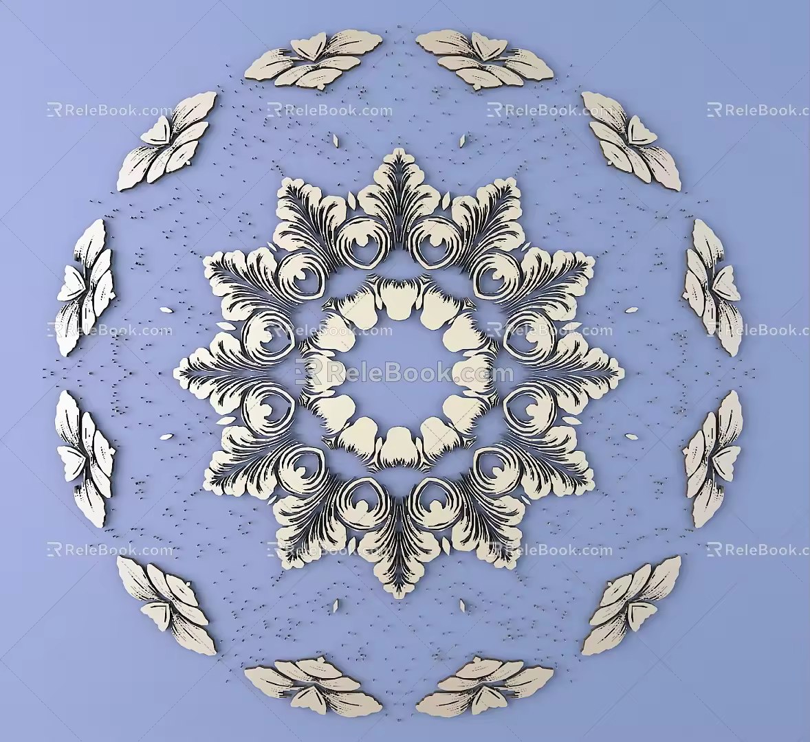European-style Metal Carved European Pattern Hollow Carved Pattern 3d model