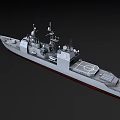 Modern Warship 3D Model With Gray Hull Deck Equipment Antennas And Number 69 3d model