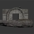 Ancient Stone Arch Structure With Weathered Blocks And Solid Base 3d model