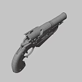 Vintage Engraved Revolver With Wooden Grip Decorative Metal Parts And Classic Design