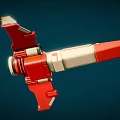 Red And White Passenger Plane Model Featuring Sci Fi Futuristic Wings And Cockpit
