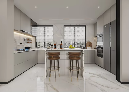 Open kitchen Modern kitchen 3d model