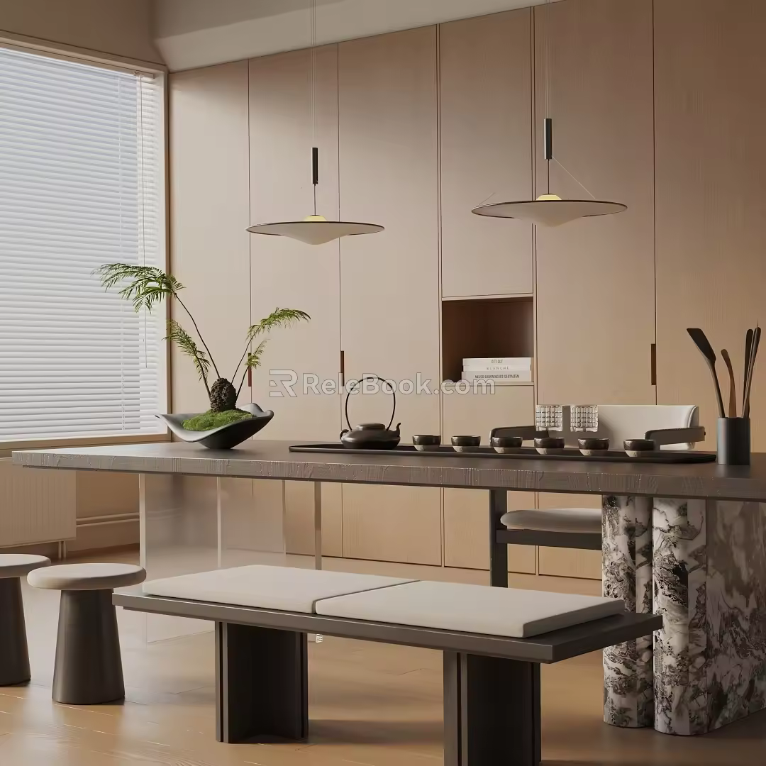 Modern dining table 3d model