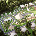 Scenic Photo Check in Spot With Tents Domes And Lush Greenery In Natural Setting