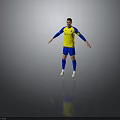 Man In Blue And Yellow Long Sleeve Jersey Shorts With Dafabet Logo Standing Open Arms