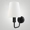 Modern White Fabric Shade Black Wall Sconce With Minimalist Mounted Design