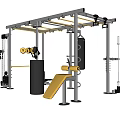Multi Functional Sports Training Equipment With Punching Bag Weight Racks Seat And Resistance Bands