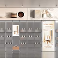 Modern Cosmetics Store Interior With Shelves Displaying Skincare Makeup Products And Elegant Lighting