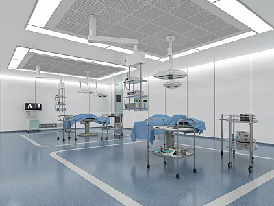 Hospital Outpatient Operating Room With Medical Equipment And Clean Environment 3d model