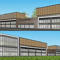 Modern Commercial Street Architectural Design Featuring Glass Facade Wooden Cladding And Shop Fronts