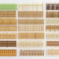 Various Garden Fence Styles With Wooden Bamboo And Different Structural Patterns 3d model