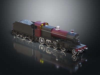 modern train vintage train steam train carriage 3d model