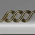 Elegant Golden Carved Spiral Wave Ornament with Intricate Design Decorative Strip