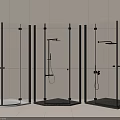 Modern Glass Shower Enclosures With Black Frames Glass Panels And Shower Head Fixtures