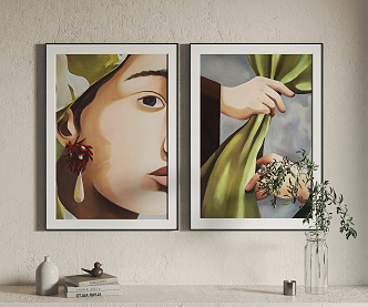 Modern Figure Painting Hanging Painting Decorative Painting 3d model