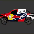 Red Bull Total Sponsored Racing Truck With Red Blue Yellow Body Design