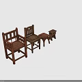 Vintage Wooden Furniture Collection Featuring Classic Chairs And Rustic Stools