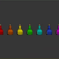 Medical Devices Colorful Reagent Bottles In Different Colors Arranged And Labeled For Laboratory Use