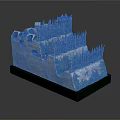 Medieval Defensive Fortress Model With Stone Walls Wooden Fences And Green Vegetation