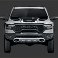 White Pickup Truck With Black Roof Sporty Front Grille And Modern Exterior Design
