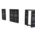 Modern Black Door Design Featuring Glass Panels Metal Frames And Decorative Elements 3d model