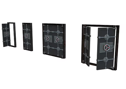 Factory gate vault door safety door iron door valve 3d model