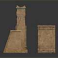 Detailed Ancient Egyptian Architecture Model Featuring Tower Walls Carved Columns And Sandstone Structures 3d model