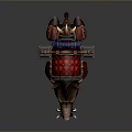 Ornate Boar Mount With Red Saddle Lanterns Banner And Skull Decorations
