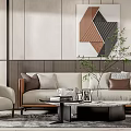 Modern sofa coffee table combination 3d model