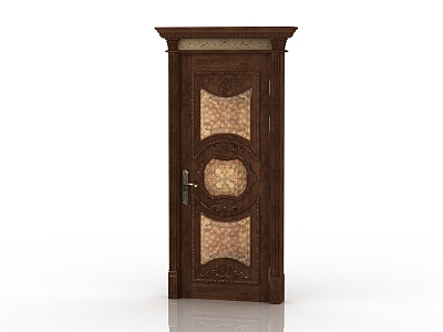 European style solid wood door interior door 3d model