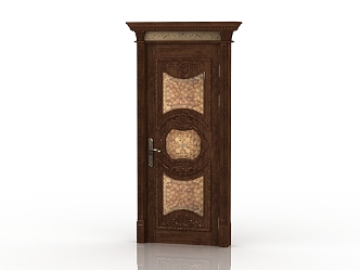 European style solid wood door interior door 3d model